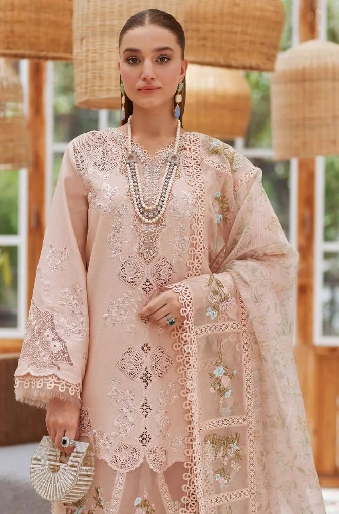 CRIMSON - 3PC Lawn Chikankari Embroidered Shirt with Monar Printed Dupatta and Trouser- BFB0694 - Image 2