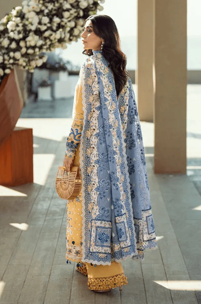 QALAMKAR - 3PC Lawn Chikankari Embroidered Shirt With Monar Embroidered Dupatta and Trouser - BFB0723 - Image 2