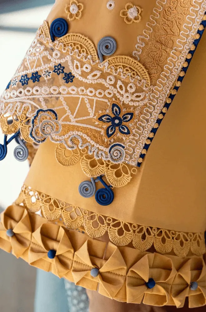 QALAMKAR - 3PC Lawn Chikankari Embroidered Shirt With Monar Embroidered Dupatta and Trouser - BFB0723 - Image 4