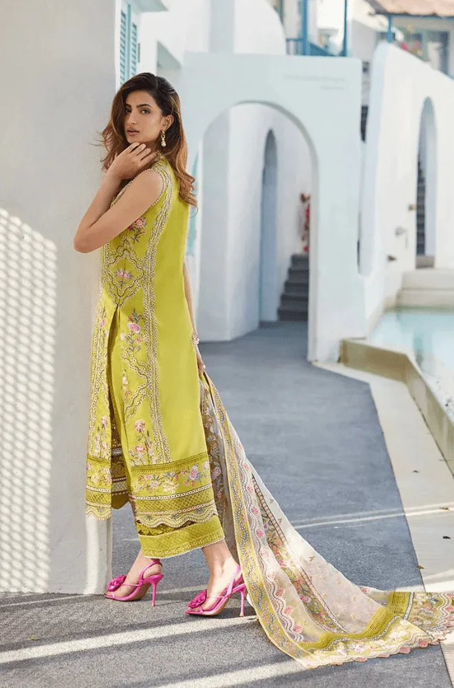 FAIZA SAQLAIN - 3PC Lawn Chikankari Embroidered Shirt with Monar Embroidered Dupatta and Trousert - BFB0726 - Image 2