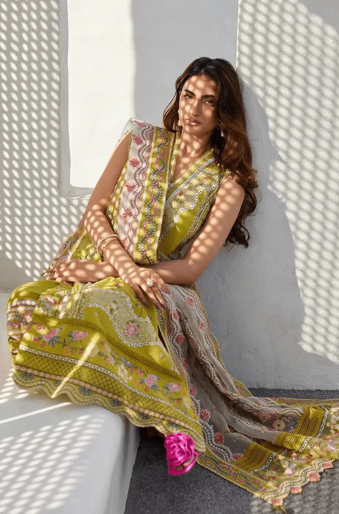 FAIZA SAQLAIN - 3PC Lawn Chikankari Embroidered Shirt with Monar Embroidered Dupatta and Trousert - BFB0726 - Image 8