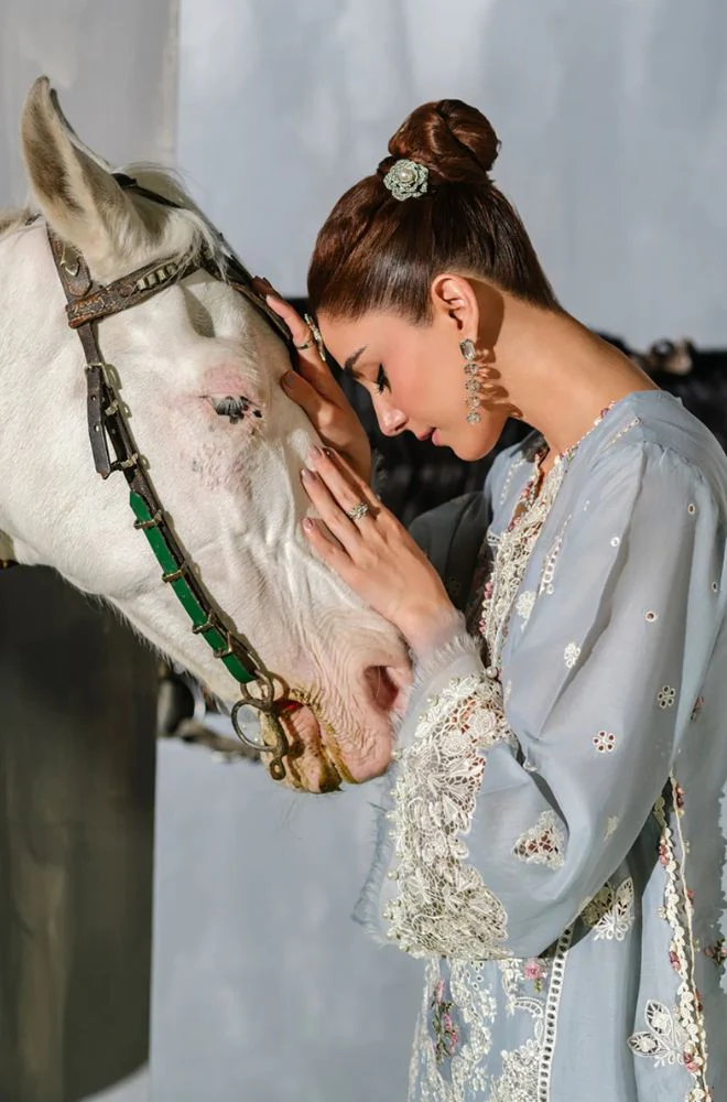 ELAF - 3PC Lawn Chikankari Embroidered Shirt with Monar Printed Dupatta and Trouser - BFB0780 - Image 6