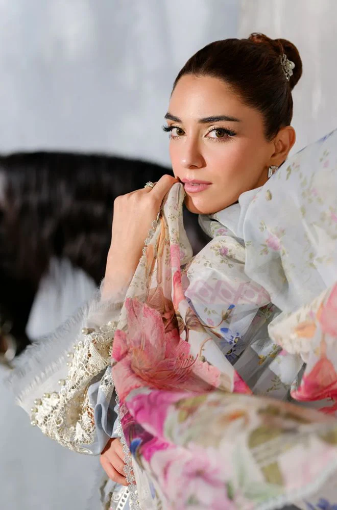 ELAF - 3PC Lawn Chikankari Embroidered Shirt with Monar Printed Dupatta and Trouser - BFB0780 - Image 7