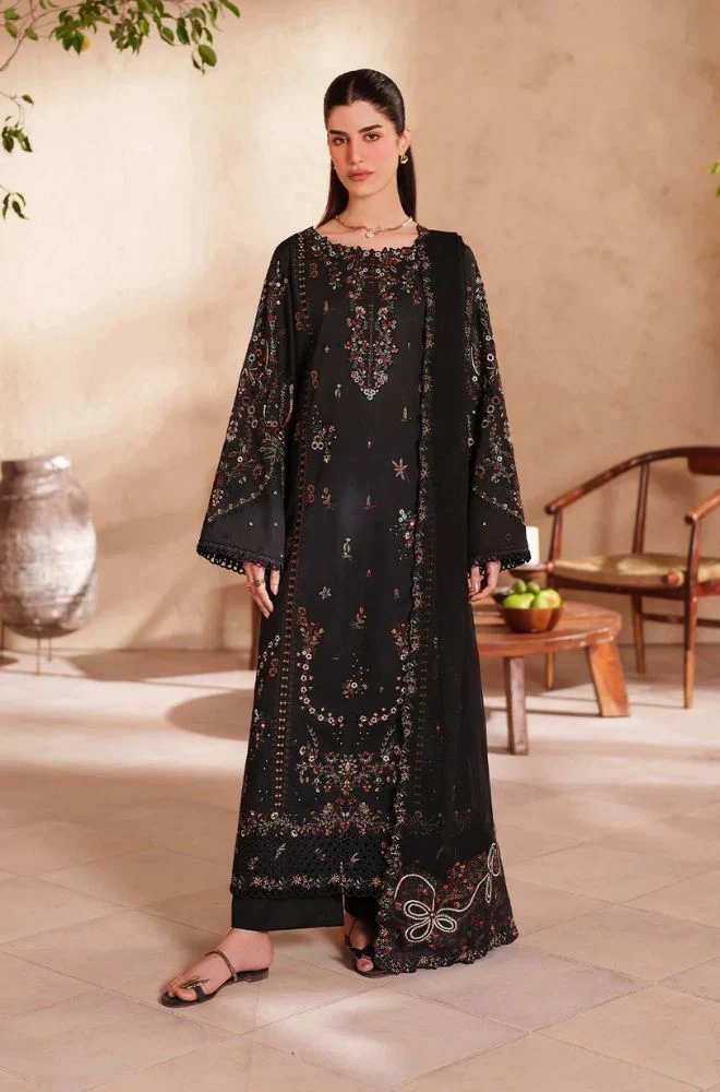 IZNIK - 3PC Lawn Chikankari Embroidered Shirt with Chiffon Embroidered Dupatta and Trouser - BFB0782