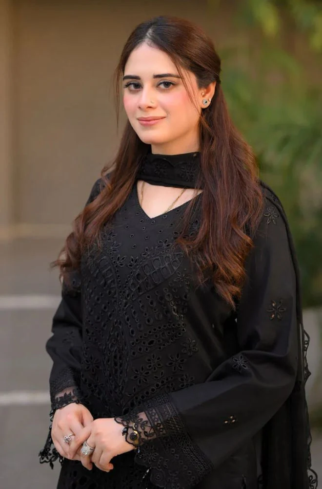 ZELLBURY - Stitched 3PC Embroidered Lawn Shirt with Chiffon Embroidered Dupatta and Trouser – RTW061 - Image 9