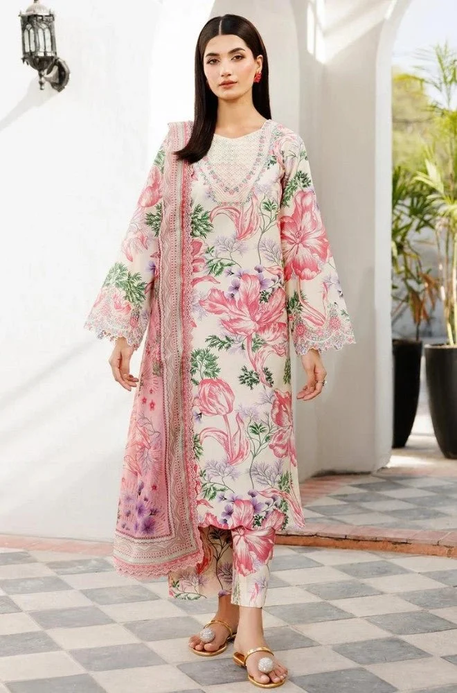 FARASHA - 3PC Lawn Digital Printed Shirt with Lawn Printed Dupatta and Trouser - BFB0696