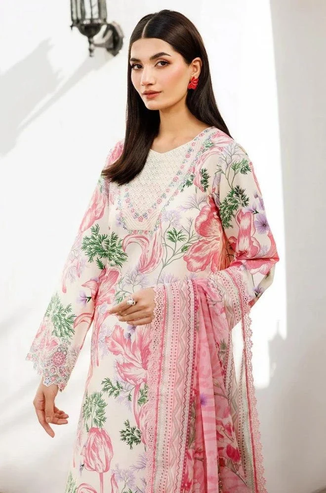 FARASHA - 3PC Lawn Digital Printed Shirt with Lawn Printed Dupatta and Trouser - BFB0696 - Image 3
