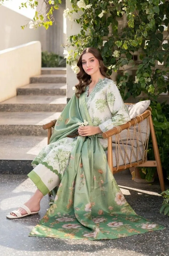 XENIA FORMALS - 3PC Lawn Printed Shirt with Lawn Printed Dupatta and Trouser - BFB0699 - Image 2