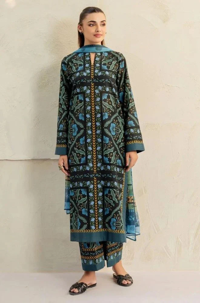 JAZMIN - 3PC Lawn Digital Printed Shirt With Lawn Printed Shirt and Trouser - BFB0700 - Image 3