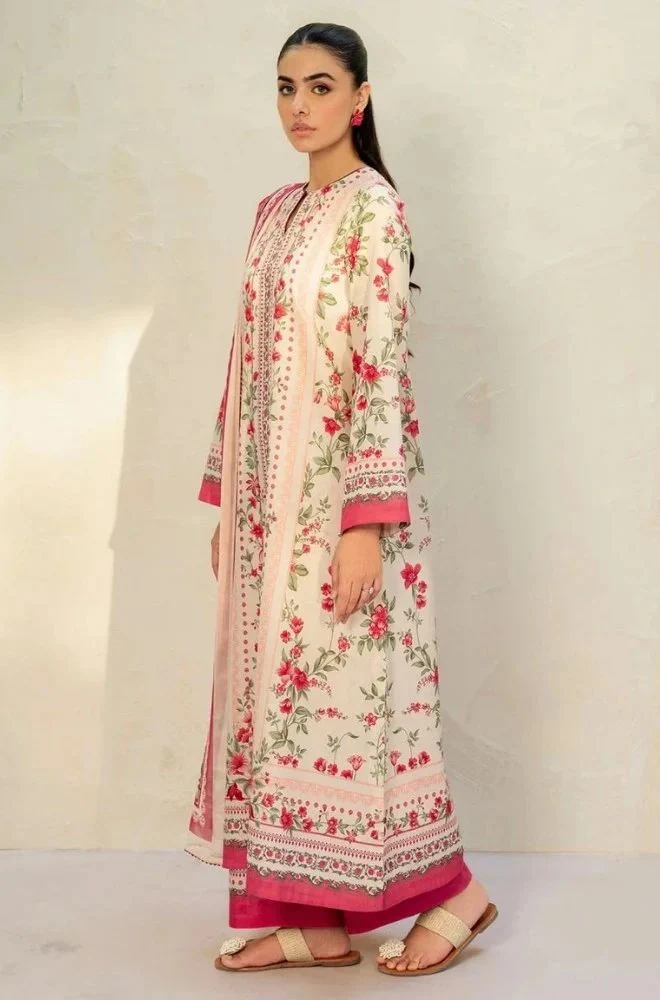 JAZMIN - 3PC Lawn Digital Printed Shirt With Lawn Printed Dupatta and Trouser - BFB0701 - Image 4