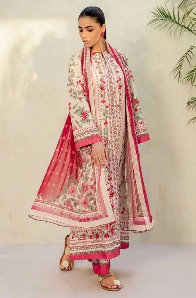 JAZMIN - 3PC Lawn Digital Printed Shirt With Lawn Printed Dupatta and Trouser - BFB0701 - Image 5