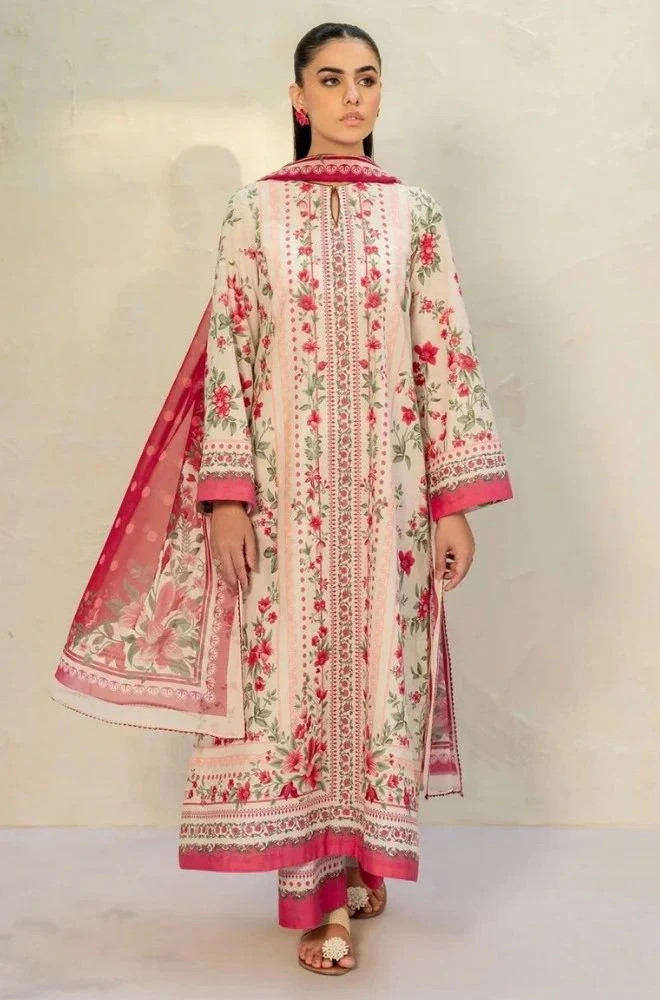 JAZMIN - 3PC Lawn Digital Printed Shirt With Lawn Printed Dupatta and Trouser - BFB0701 - Image 7