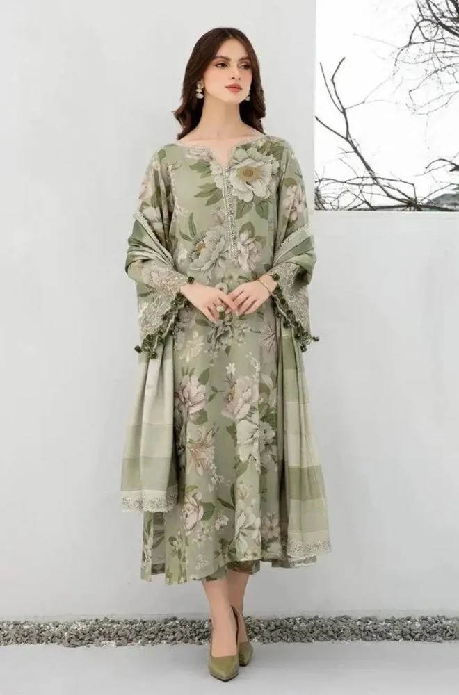 BAROQUE - 3PC Lawn Digital Printed Shirt With Lawn Printed Dupatta and Trouser - BFB0711
