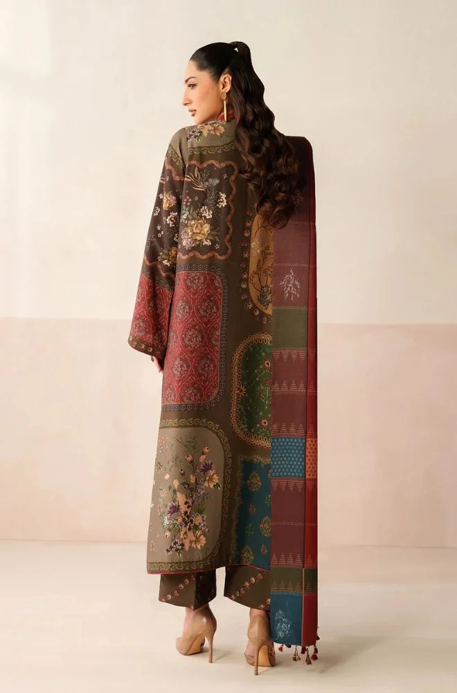 BAROQUE - 3PC Lawn Digital Printed Shirt With Lawn Printed Dupatta and Trouser - BFB0714 - Image 3