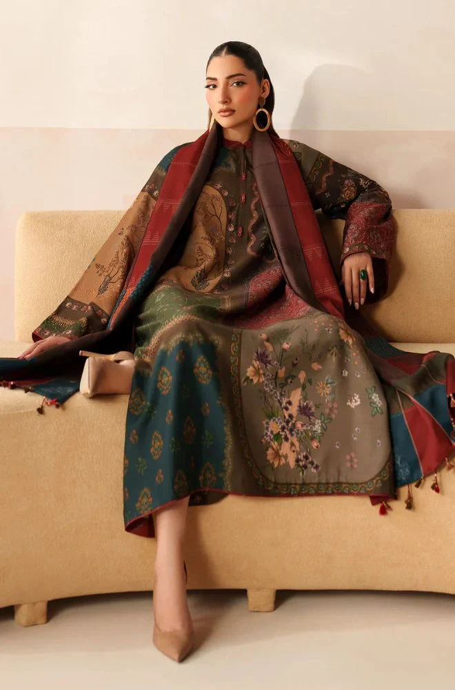 BAROQUE - 3PC Lawn Digital Printed Shirt With Lawn Printed Dupatta and Trouser - BFB0714 - Image 4