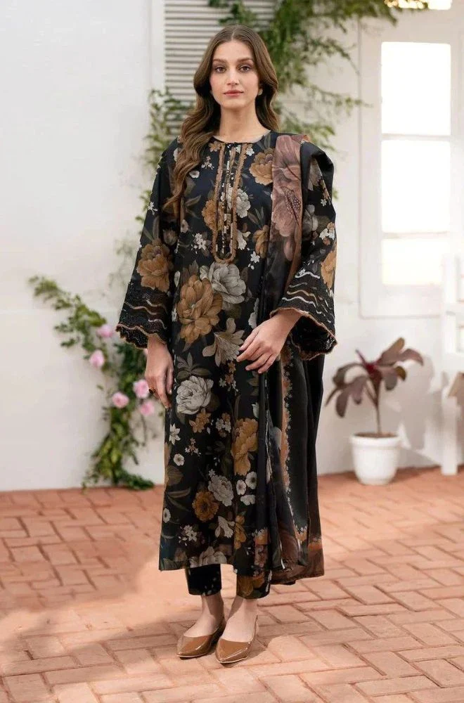 BAROQUE - 3PC Lawn Digital Printed Shirt With Lawn Printed Dupatta and Trouser - BFB0715
