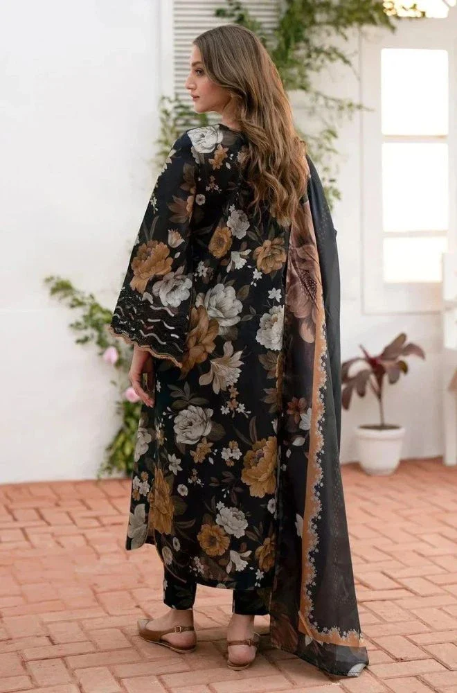 BAROQUE - 3PC Lawn Digital Printed Shirt With Lawn Printed Dupatta and Trouser - BFB0715 - Image 2