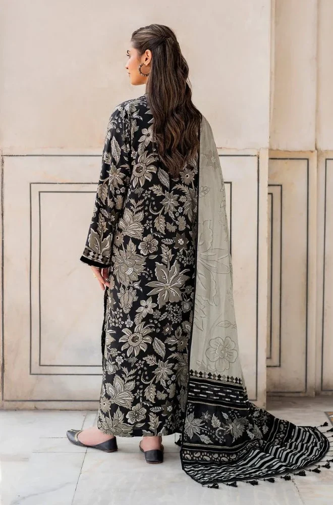 BAROQUE - 3PC Lawn Digital Printed With Lawn Printed Dupatta and Trouser - BFB0717 - Image 2
