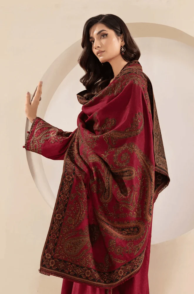 MARIA B - 3PC Lawn Embroidered Shirt with Chiffon Embroidered Dupatta and Trouser - BFB02170 - Image 3