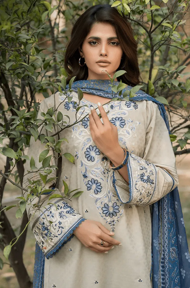 ASIM JOFA - 3PC Lawn Embroidered Shirt with Monar Printed Dupatta and Trouser - BFB0671 - Image 6