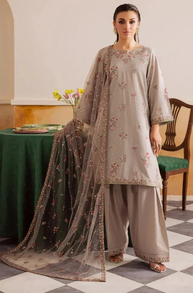 BATIK - 3PC Lawn Embroidered Shirt with Chiffon Embroidered Dupatta and Trouser - BFB0678