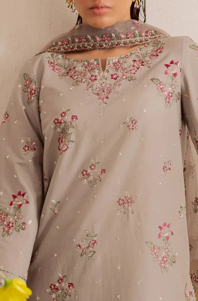 BATIK - 3PC Lawn Embroidered Shirt with Chiffon Embroidered Dupatta and Trouser - BFB0678 - Image 2