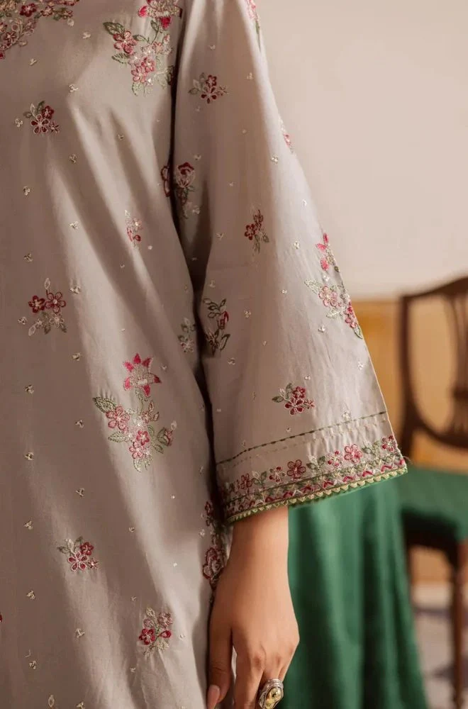 BATIK - 3PC Lawn Embroidered Shirt with Chiffon Embroidered Dupatta and Trouser - BFB0678 - Image 3