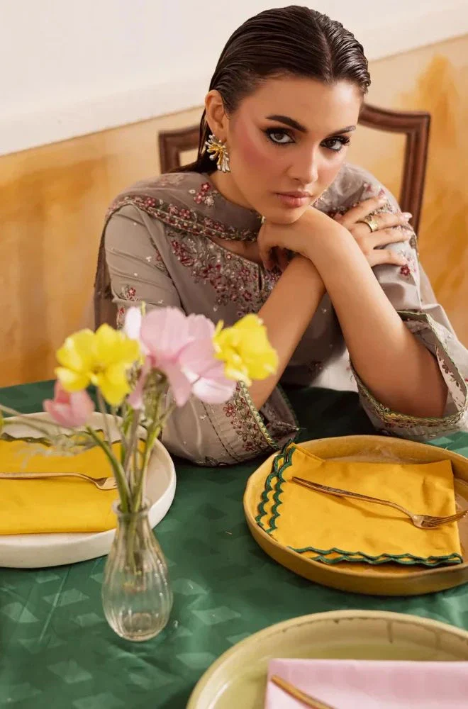 BATIK - 3PC Lawn Embroidered Shirt with Chiffon Embroidered Dupatta and Trouser - BFB0678 - Image 8