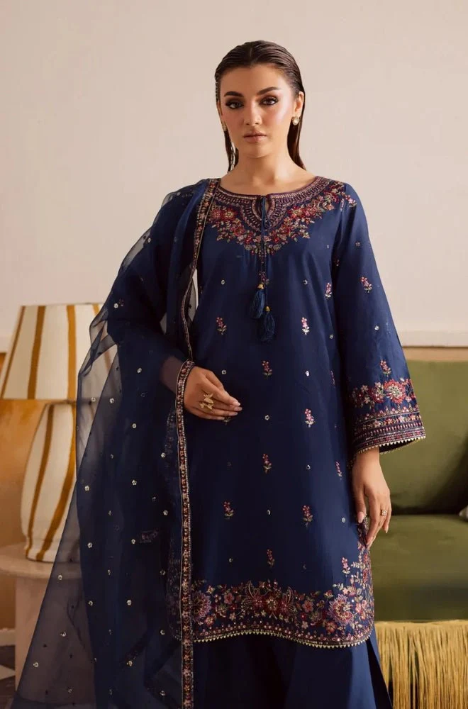 Summer 3PC Lawn Embroidered Shirt with Chiffon Embroidered Dupatta and Trouser - BFB0679