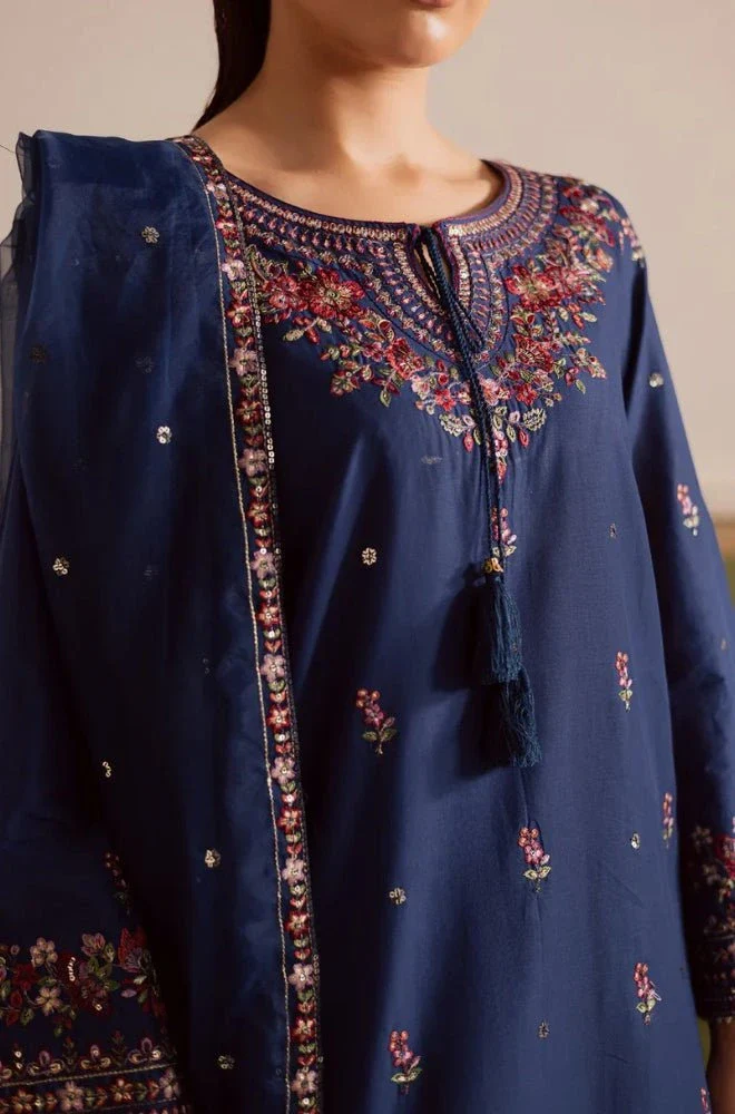 Summer 3PC Lawn Embroidered Shirt with Chiffon Embroidered Dupatta and Trouser - BFB0679 - Image 2