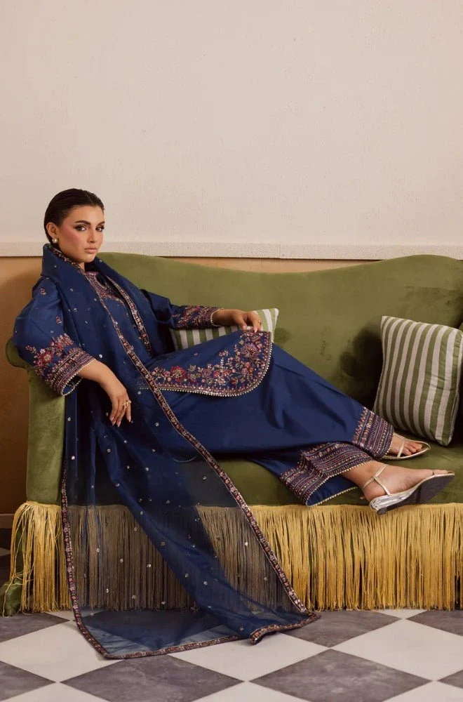 Summer 3PC Lawn Embroidered Shirt with Chiffon Embroidered Dupatta and Trouser - BFB0679 - Image 8