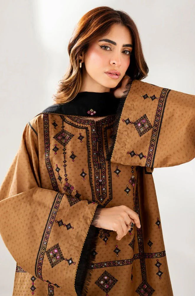 JAZMIN - 3PC Lawn Embroidered Shirt with Chiffon Embroidered Dupatta and Trouser - BFB0692 - Image 2