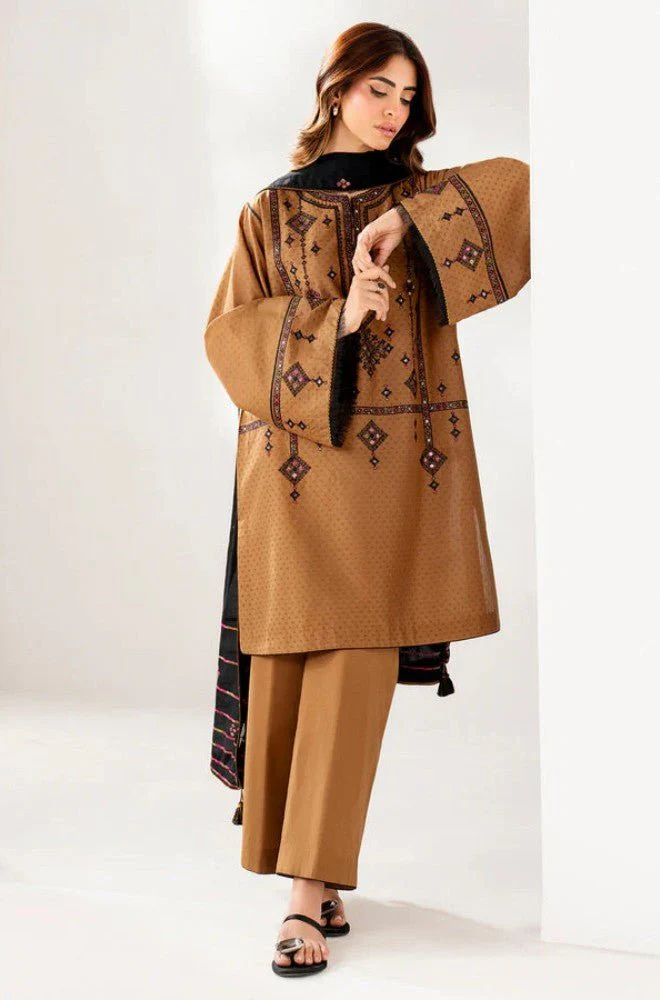 JAZMIN - 3PC Lawn Embroidered Shirt with Chiffon Embroidered Dupatta and Trouser - BFB0692 - Image 3