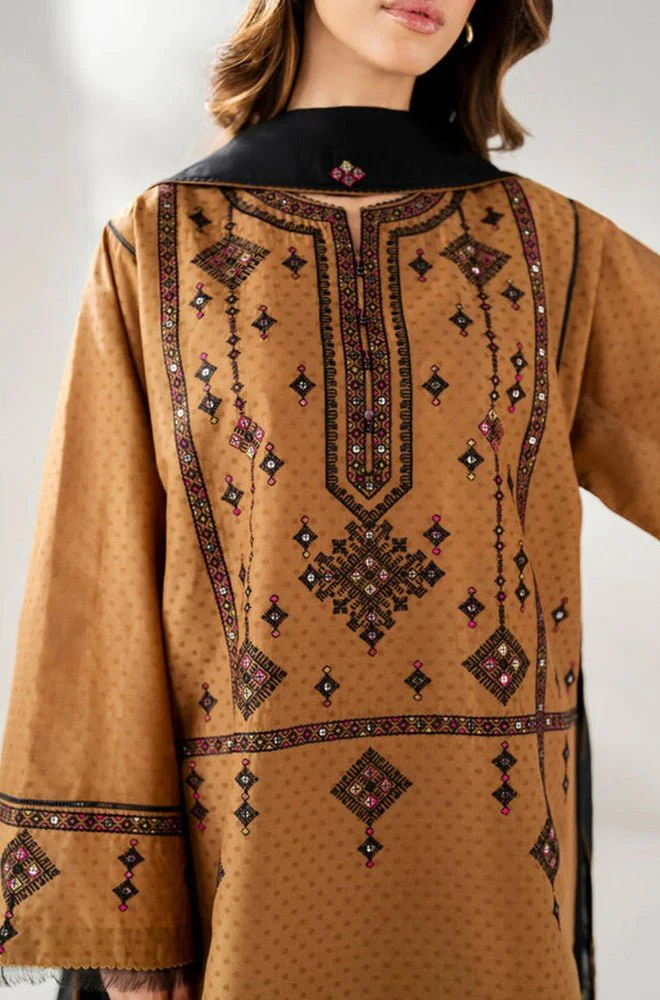 JAZMIN - 3PC Lawn Embroidered Shirt with Chiffon Embroidered Dupatta and Trouser - BFB0692 - Image 7