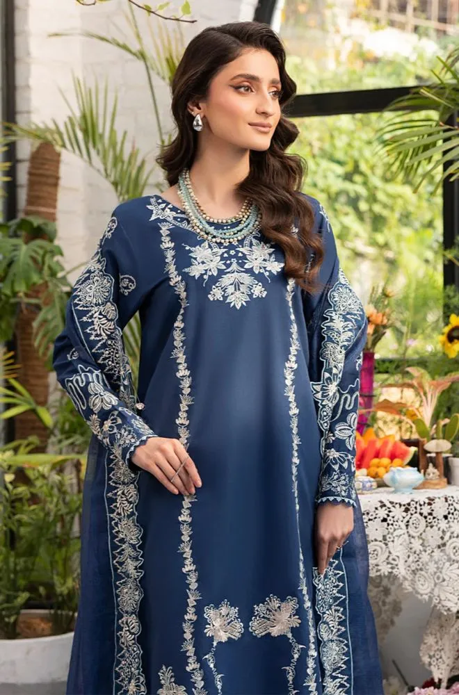 MUSHQ - 3PC Lawn Embroidered Shirt with Khadi Net Embroidered Dupatta and Trouser - BFB0720 - Image 2