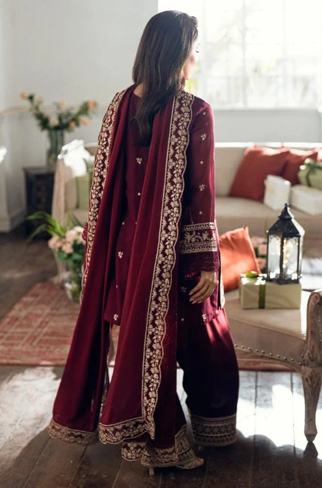 AZURE - 3PC Lawn Embroidered Shirt with Chiffon Embroidered Dupatta and Trouser - BFB0729 - Image 2