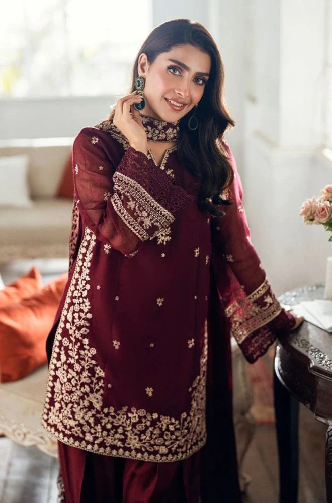 AZURE - 3PC Lawn Embroidered Shirt with Chiffon Embroidered Dupatta and Trouser - BFB0729 - Image 3