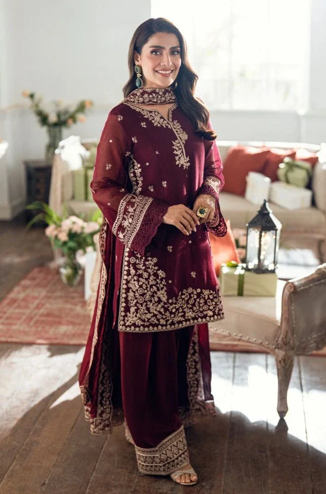 AZURE - 3PC Lawn Embroidered Shirt with Chiffon Embroidered Dupatta and Trouser - BFB0729 - Image 4