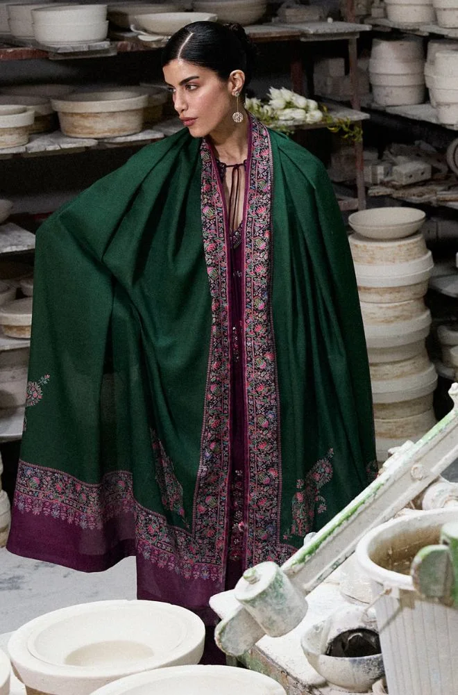 HUSSAIN REHAR - 3PC Lawn Embroidered Shirt with Chiffon Embroidered Dupatta and Trouser - BFB0730 - Image 2