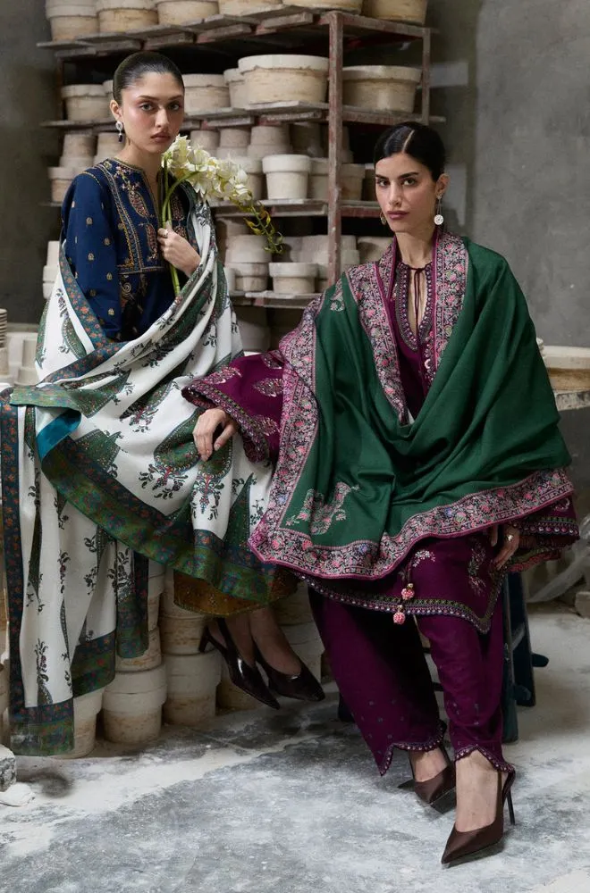 HUSSAIN REHAR - 3PC Lawn Embroidered Shirt with Chiffon Embroidered Dupatta and Trouser - BFB0730 - Image 7