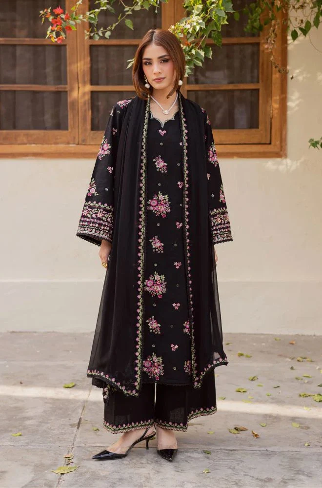 BATIK - 3PC Lawn Embroidered Shirt with Chiffon Embroidered Dupatta and Trouser - BFB0731