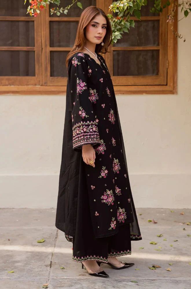 BATIK - 3PC Lawn Embroidered Shirt with Chiffon Embroidered Dupatta and Trouser - BFB0731 - Image 2