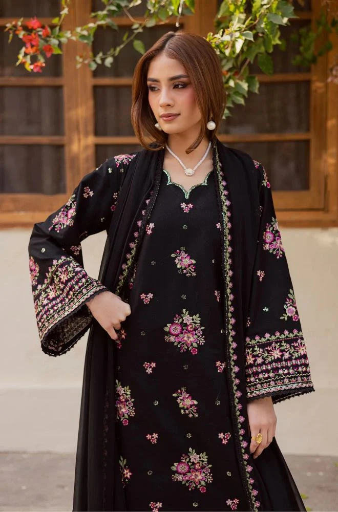 BATIK - 3PC Lawn Embroidered Shirt with Chiffon Embroidered Dupatta and Trouser - BFB0731 - Image 4