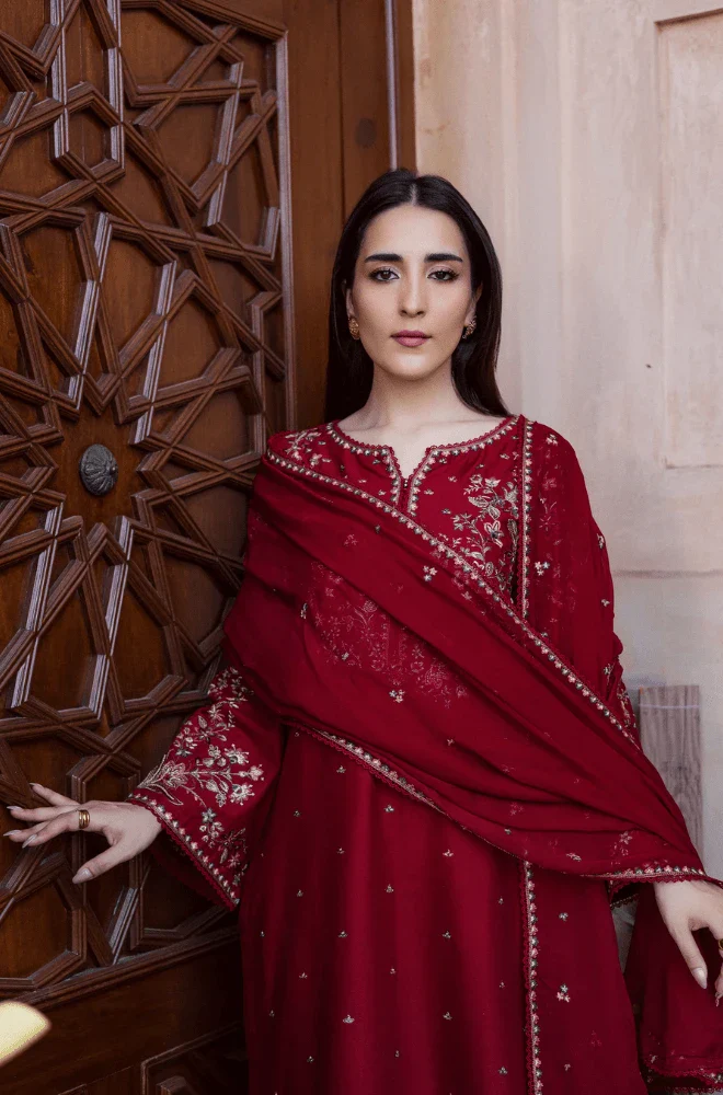 BATIK - 3PC Lawn Embroidered Shirt with Chiffon Embroidered Dupatta and Trouser - BFB0734 - Image 4
