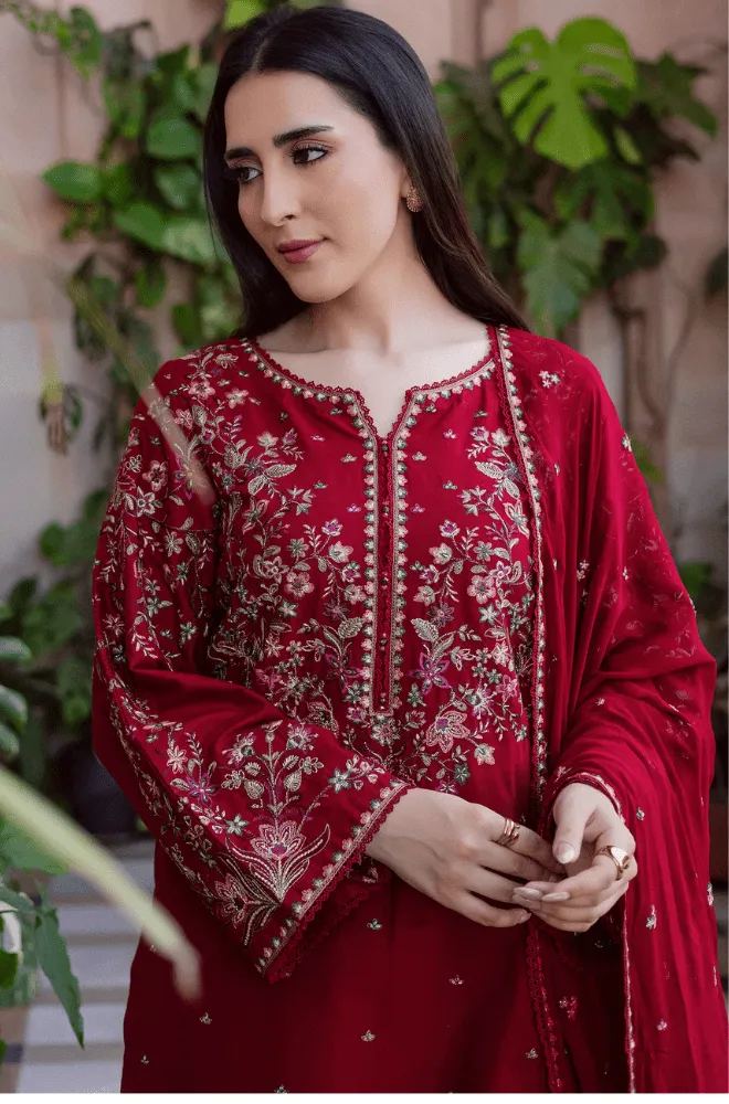 BATIK - 3PC Lawn Embroidered Shirt with Chiffon Embroidered Dupatta and Trouser - BFB0734 - Image 7