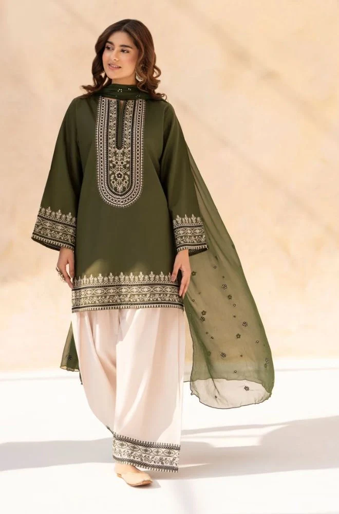 LAZULI - 3PC Lawn Embroidered Shirt with Chiffon Embroidered Duppata and Embroidered Trouser- BFB0735