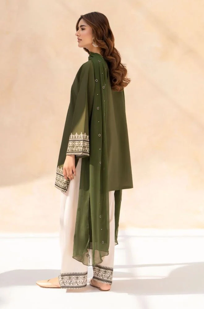 LAZULI - 3PC Lawn Embroidered Shirt with Chiffon Embroidered Duppata and Embroidered Trouser- BFB0735 - Image 2