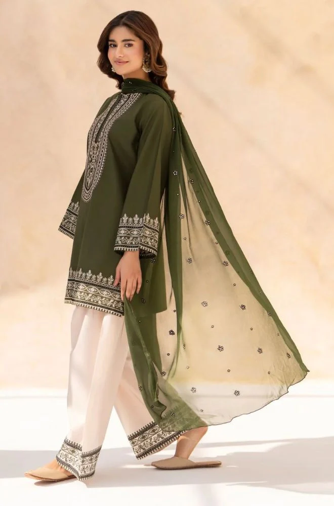 LAZULI - 3PC Lawn Embroidered Shirt with Chiffon Embroidered Duppata and Embroidered Trouser- BFB0735 - Image 8