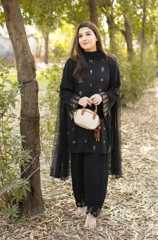 ANEELAS - 3PC Lawn Embroidered Shirt with Chiffon Dyed Dupatta and Trouser - BFB0737