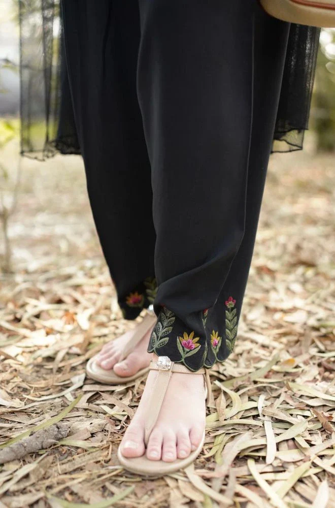 ANEELAS - 3PC Lawn Embroidered Shirt with Chiffon Dyed Dupatta and Trouser - BFB0737 - Image 4